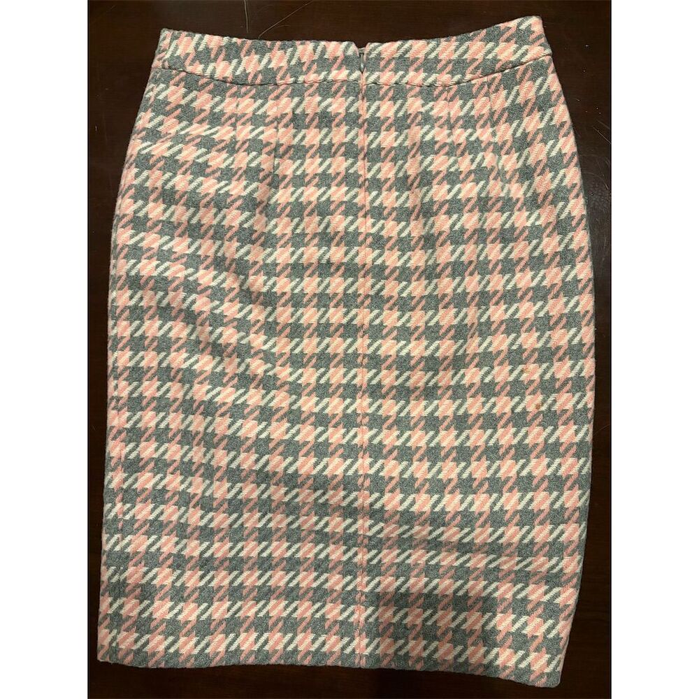 Talbots Women's 0P Pink‎ & Gray Houndstooth Pencil Skirt Knee Length - Picture 8 of 8